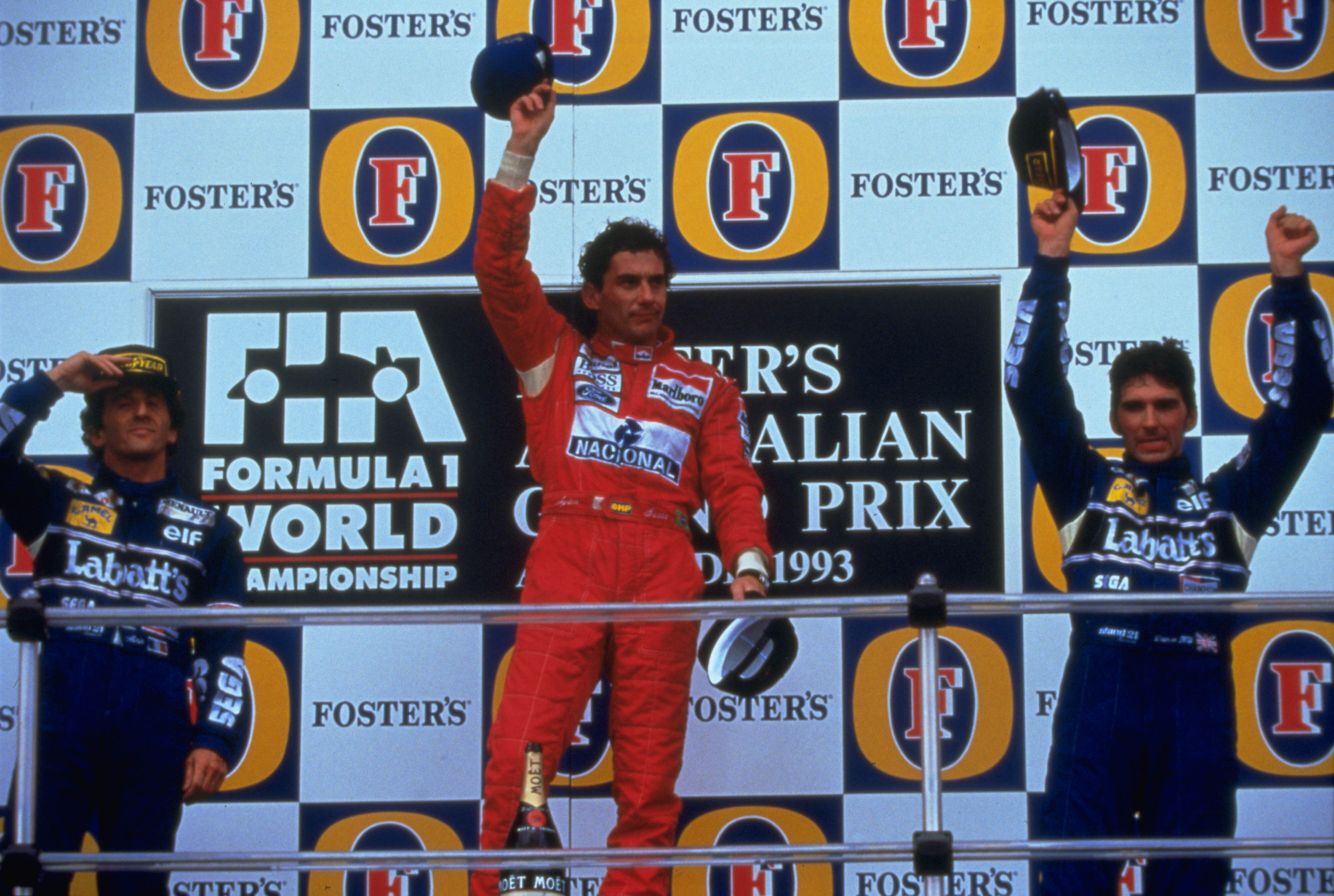 Ayrton Senna ganha seu último Grande Prêmio com a McLaren Ford antes de trocar de equipe. Grande Prêmio da Austrália, 1993